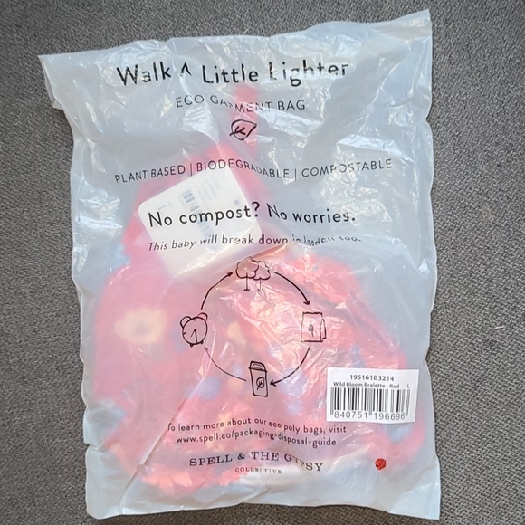 New spell designs FP wild bloom red bralette bra L - Picture 14 of 14